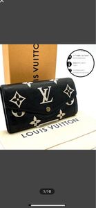 現行◆RFID搭載◆LOUIS VUITTON ルイヴィトン ポルトフォイユ サラ アンプラント 長財布 二つ折り ２つ折り バイカラー ノワール ホワイト