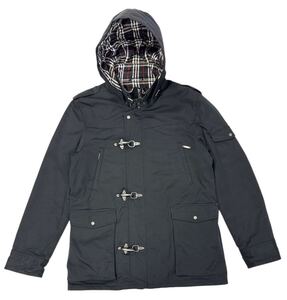 ■ BURBERRY BLACK LABEL バーバリーブラックレーベル ■ フード着脱可能 裏地ノバチェック柄 中綿入 ファイヤーマンジャケット ブラック L