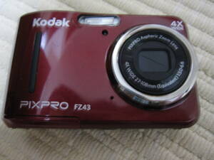 程度良好～美中古　 Kodak　コダック PIXPRO FZ43　赤 　単三電池仕様　動作確認済