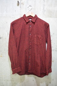 コムデ ギャルソン シャツ COMMEdesGARCONS SHIRT　ウール　チェック　シャツ　L　W15097　縮絨 IT0225