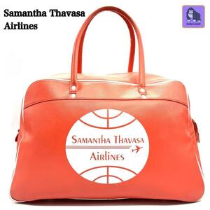 【旅行 空港限定】Samantha Thavasa Airlines　サマンサタバサ エアライン　レトロ　ボストンバッグ オレンジ