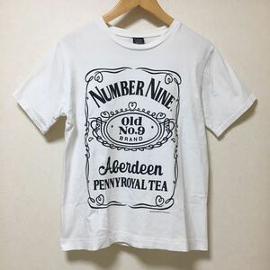 送料込 日本製 NUMBER (N)INE プリントT 2 Mサイズほど WHITE USED ナンバーナイン 白 半袖 Tシャツ アメカジ 古着 made in JAPAN