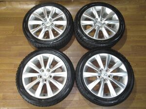 30系レクサスIS純正 7.5J-17+45 114.3/5H 225/45R17 17インチアルミホイール+2020年製iG60スタッドレスタイヤ付き4本