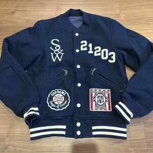 【Supreme × Wtaps】コラボ スタジャン 09aw 限定 希少 / Award Jacket Navy リバーシブル シュプリーム BOXLOGO パーカー Tシャツ に合う