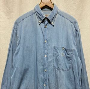 オールド　イタリア製　ARMANI JEANS デニム　ボタンダウンシャツ　90s 古着　ヴィンテージ　アルマーニジーンズ　 長袖シャツ　