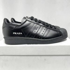 27cm 新品 PRADA adidas スーパースター Prada Superstar ブラック プラダ アディダス 黒 プラダスーパースター スニーカー コラボ 限定