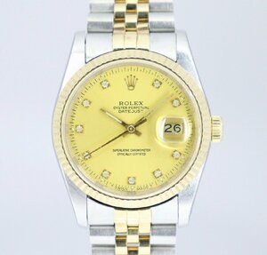 【行董】ROLEX ロレックス オイスターパーペチュアル デイトジャスト 36 Ref.16233 自動巻き ユニセックス アフターダイヤ AA424ABZ82