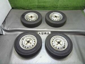 中古 タイヤホイール4本セット 鉄ホイール 12インチ 4J 4H ハブ径54mm スタッドレスタイヤ YOKOHAMA iceGUARD IG91 145/80R12