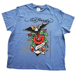 ED HARDY / エドハーディー EAGLE ROSE ANCHOR ZIRCONIA T-SHIRT L～XXL