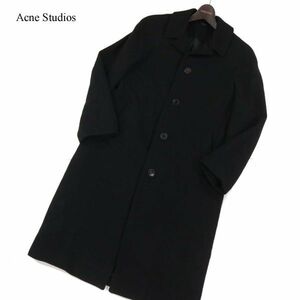 Acne Studios アクネ ストゥディオズ 【MARTEN PAW15】 英国 MOON生地★ 秋冬 ウール ステンカラー コート Sz.44　メンズ 黒　I3T02607_C#N