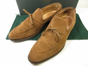 【クロケット&ジョーンズ 】 BEAMS F別注 REDBOURN リボンローファー スリッポン 紳士靴 (メンズ) size7.5E ライトブラウン系 ■30MZA5054