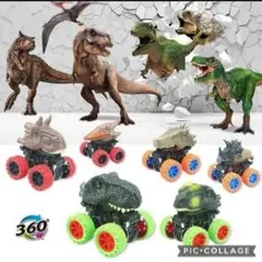 新品送料無料！恐竜プルバックカー 6個セット　モンスター トラック 半額以下