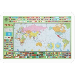 【新品】コンパクト デスクマット 〔世界地図〕 幅51cm×奥行34cm 日本製 反射防止 光学マウス対応 〔リビング 子供部屋〕