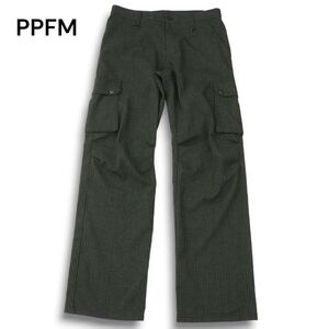 PPFM ペイトンプレイス 秋冬 ストライプ★ ストレッチ カーゴ パンツ Sz.S　メンズ グレー　A4B05579_B#Q