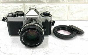 Nikon FE ニコン 一眼レフ フイルムカメラ+Nikon NIKKOR 50mm 1:1.8 レンズ 動作未確認 fah 6A120