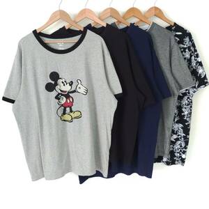 お得!!【まとめ売り】半袖 Tシャツ 5着 セット ユニクロ ディズニー 無地 オブロデザイン しまむら 速乾 ルイシャブロン 特大 5L /Y15502DD