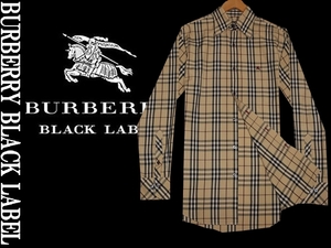 極美品★BURBERRY BLACK LABEL　フルチェックシャツ　サイズ３