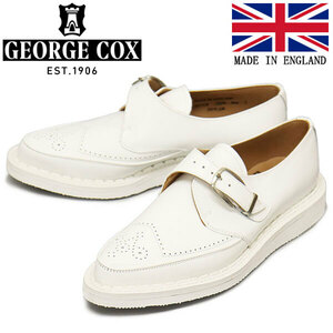 GEORGE COX (ジョージコックス) STRUMMER MONK 4200 ラバーソール レザーシューズ 031 WHITE UK9-約28.0cm