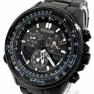 CITIZEN シチズン Eco-Drive エコドライブ 腕時計 JR3174-50E ソーラー アナデジ ラウンド クロノグラフ ブラック コレクション 動作確認済