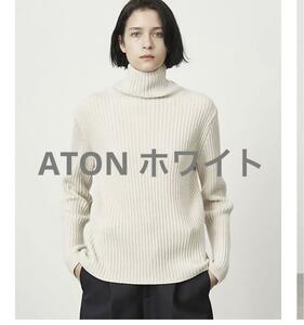 NATURAL DYED WOOL | タートルネックリブセーター　ATON　エイトン