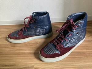 Balenciaga Origami Panel High top Navy Burgundy バレンシアガ 40 ハイカットスニーカー 折り紙パネル　ハイトップ