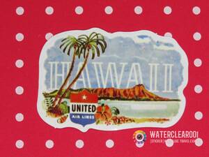 ▽▼33086-ExHS▼▽[NOSTALGIC-STICKER＊AIRLINE] UNITED AIRLINES_HAWAII