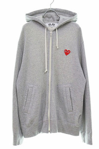 プレイコムデギャルソン PLAY COMME des GARCONS PLAY ZIP HOODED SWEATSHIRT GRAY XL AZ-T168-051 ジップ フーディ スウェット パーカー