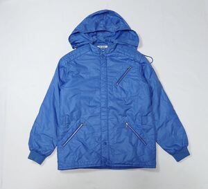 THE BEST DESCENTE デサント // 防水加工 長袖 ジップ&スナップボタン フード付き 中綿入り ジャケット (ブルー系) サイズ M