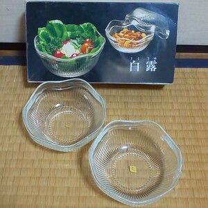 新品未使用　エーデル　白露小鉢セット　ガラスボウル　サラダ　ヨーグルト保存容器　ガラス食器　スタッキング