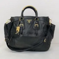 PRADA Vitello Daino 2way トートバッグ メタルハンドル