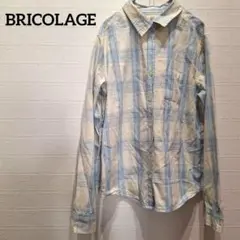 BRICOLAGE チェックシャツ 水色 M