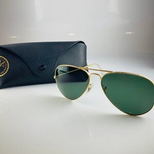 【77】1円～ Ray-Ban レイバン RB 3025 001/58 58□14 3P AVIATOR LARGE METAL サングラス メガネ 眼鏡 メンズ レディース ケース付