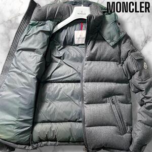 美品!!! モンクレール モンジュネーブル ダウンジャケット ロゴワッペン ウール アウター 2way グレー MONCLER MONTGENEVRE メンズ 1