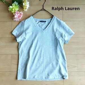 ラルフローレン Ralph Lauren　Vネック Tシャツ ホース刺繍　L