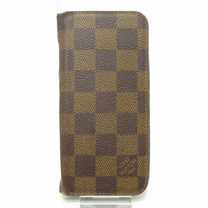 ルイヴィトン LOUIS VUITTON 携帯電話ケース N61068 IPHONE7&8フォリオ ダミエ・キャンバス エベヌ 不鮮明 財布 ダミエ