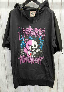 HYSTERIC GLAMOUR/プルオーバーフーディ/ヒステリックグラマー/半袖パーカー/ 01211AO05 /ブラック/ベアー/クマ/ブラック/夏