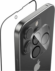 【RAPTIC】 iPhone 16 Pro Max 対応 液晶 ガラスフィルム カメラ保護 フィルム 2点 保護ガラスクリア