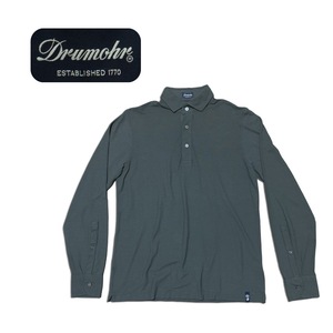 Drumohr ドルモア コットン 長袖 ポロシャツ 無地 size S グレー メンズ イタリア製