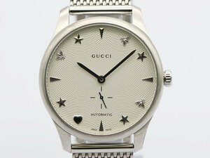 【 グッチ GUCCI 】 腕時計 YA126330 Ｇタイムレス ホワイト文字盤 SS 裏スケ 自動巻 レディース 新着 02254-0