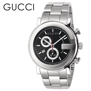 グッチ 腕時計 手表 メンズ グッチ時計 G-クロノ クロノグラフ ラージウォッチ 44mm シルバー ブラック gucci プレゼント 誕生日プレゼント