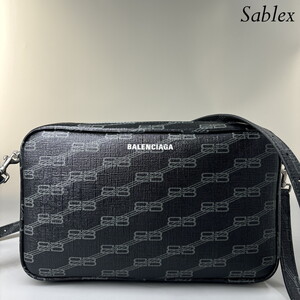 1円【新品未使用】BALENCIAGA バレンシアガ BBモノグラム ショルダーバッグ ブラック メンズ レディース エクスプローラー 保管品