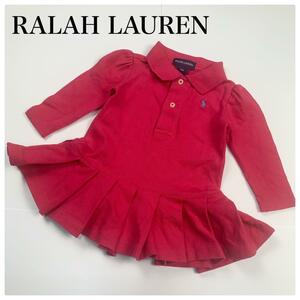 RALPH LAUREN ラルフローレン 子供服 ワンピース ピンク 9M 女の子 ポロシャツ キッズ 70 長袖 フリルスカート 子供服 春服 ベビー