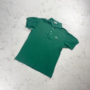 CHEMISE LACOSTE ラコステ ポロシャツ 半袖カットソー ワッペン トップス メンズ グリーン サイズ4*TC1091