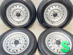 中古タイヤ サマータイヤ ホイールセット 4本セット 165/80R13 90/88LT トヨタ純正 13x5.0 114.3-5穴 ヨコハマ ブルーアースバンRY55