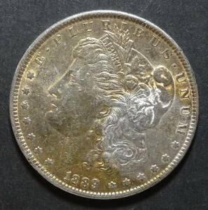 1889年アメリカ、モリガン1ドル銀貨