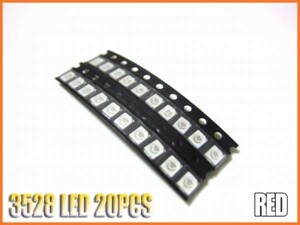 3528 チップ LED レッド 620-625nm 20個セット