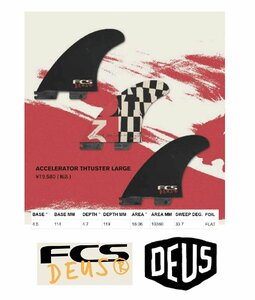 送料無料▲FCS II Deus Tri PC Large Fins 新品