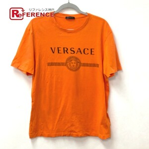 美品 VERSACE ヴェルサーチ メデューサ アパレル トップス 半袖Ｔシャツ オレンジ メンズ【中古】