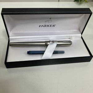 筆記未確認 パーカー PARKER 万年筆ケース付き シルバー 筆記用具 文房具 ALP-Z-627 同梱不可