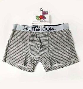 LL ★ FRUIT OF THE LOOM ボクサーパンツ グレー杢ボーダー